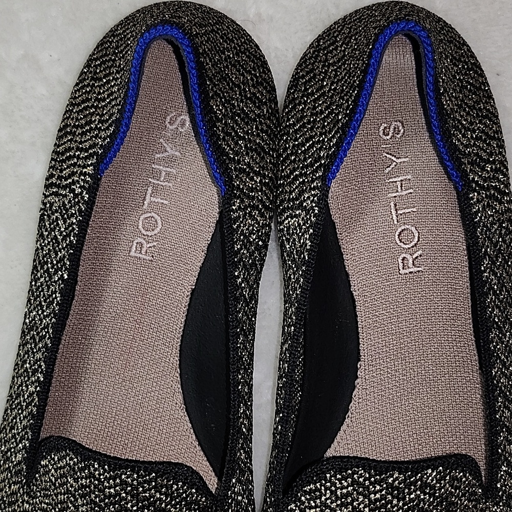 Rothy's The Almond Loafers shoes in the Sparkle Herringbone color Sz 8W - Picture 14 of 16